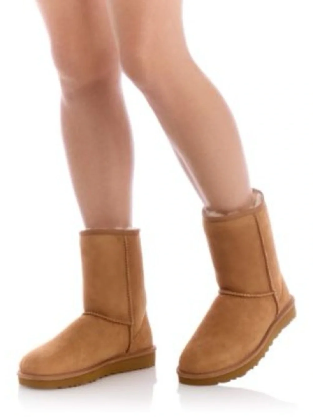 UGG Women's Chestnut Brown Suede Classic Short Boot Shearling Liner